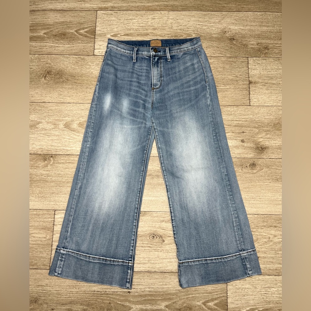Driftwood Jeans Womens 25 Wide Leg High Rise Charlee Crop Fit Stretch Denim